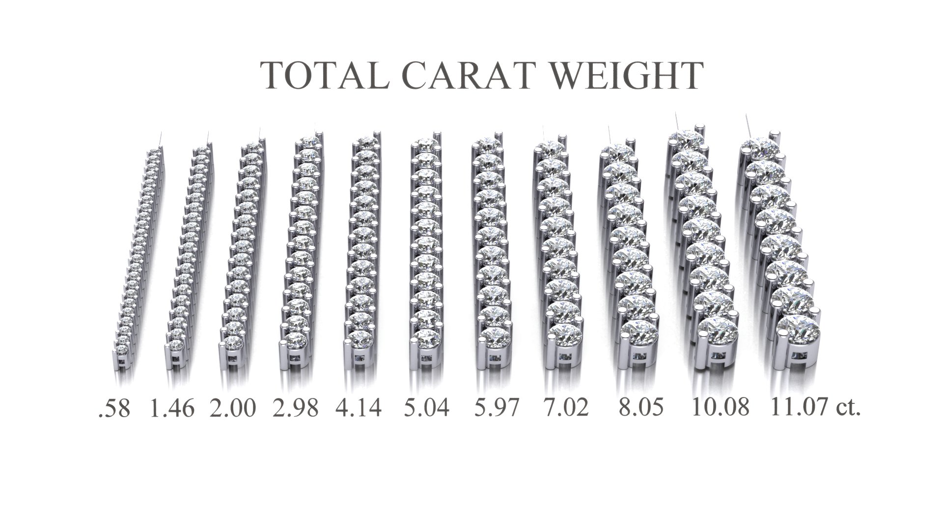 2 Prong Set Round Diamond Tennis Bracelet In Platinum Or Gold